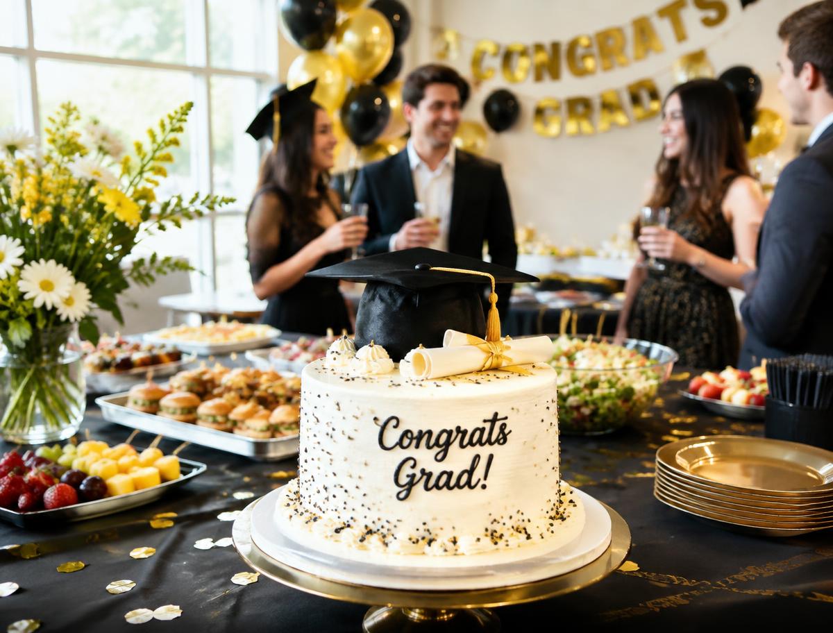 Graduation celebration catering setup