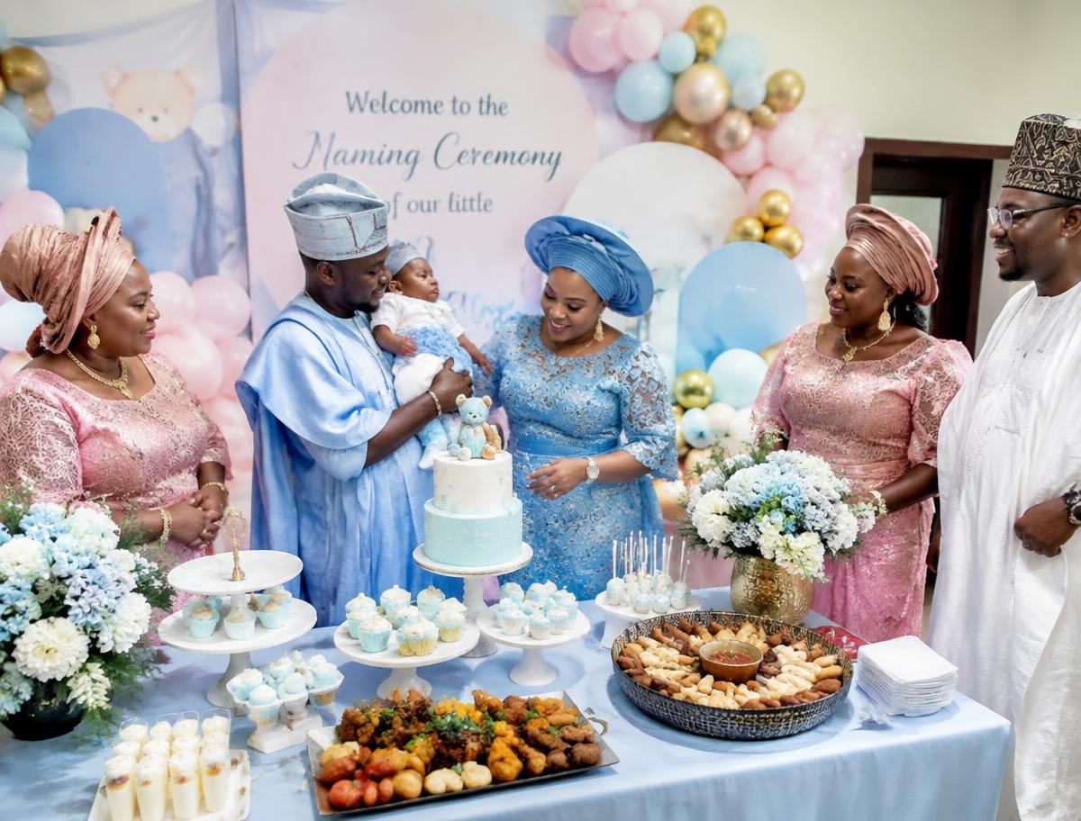 Naming ceremony celebration setup